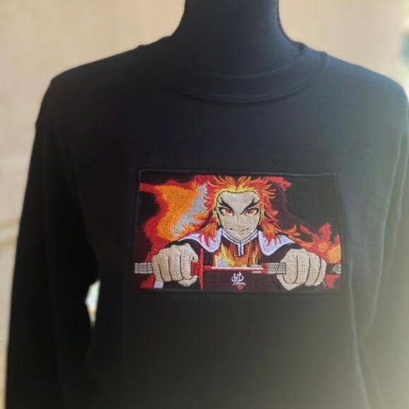 Demon Slayer Rengoku Embroidered Sweater - Picture 1 of 1